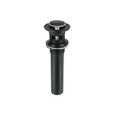 Boquilla de laton 1-1/4 con push y reosadero negro foset